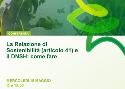 La Relazione di Sostenibilità (articolo 11) e il DNSH: indirizzi operativi